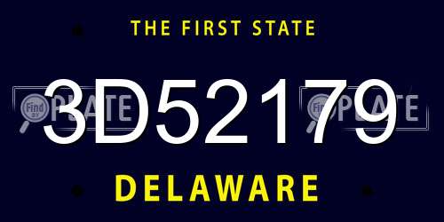 3D52179 Delaware License Plate