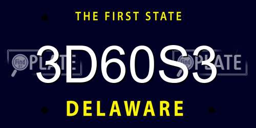 3D60S3 Delaware License Plate