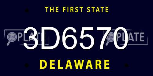 3D6570 Delaware License Plate