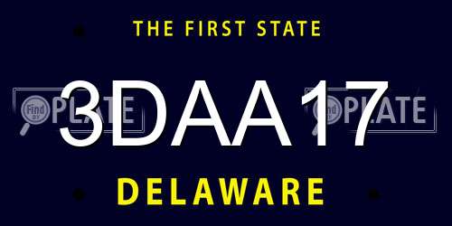 3DAA17 Delaware License Plate