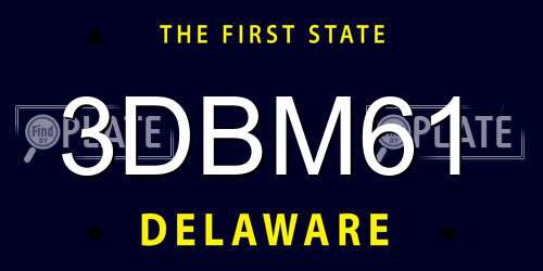 3DBM61 Delaware License Plate