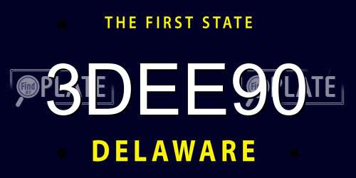 3DEE90 Delaware License Plate