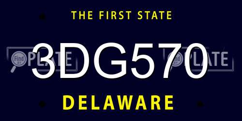 3DG570 Delaware License Plate