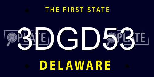 3DGD53 Delaware License Plate
