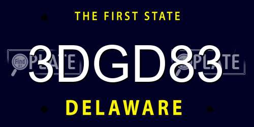 3DGD83 Delaware License Plate