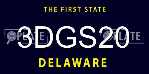 3DGS20 Delaware License Plate