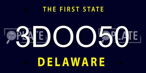 3DOO50 Delaware License Plate