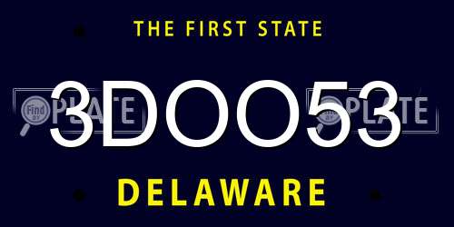 3DOO53 Delaware License Plate
