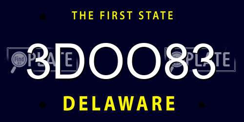 3DOO83 Delaware License Plate