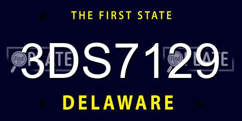 3DS7129 Delaware License Plate