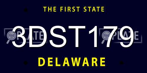 3DST179 Delaware License Plate