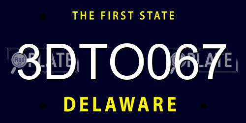 3DTO067 Delaware License Plate