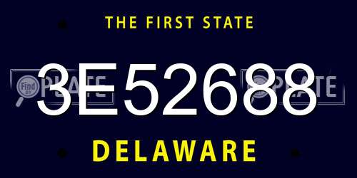 3E52688 Delaware License Plate