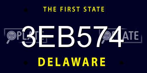 3EB574 Delaware License Plate