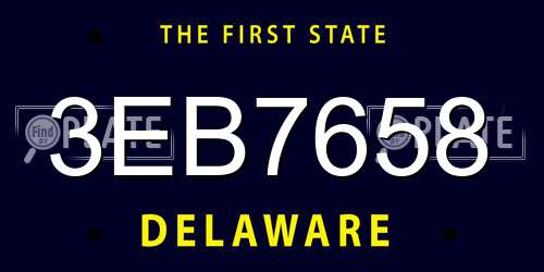 3EB7658 Delaware License Plate