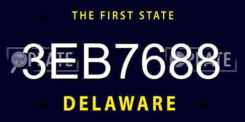 3EB7688 Delaware License Plate