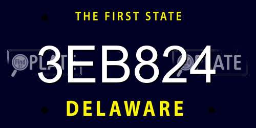 3EB824 Delaware License Plate