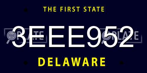 3EEE952 Delaware License Plate