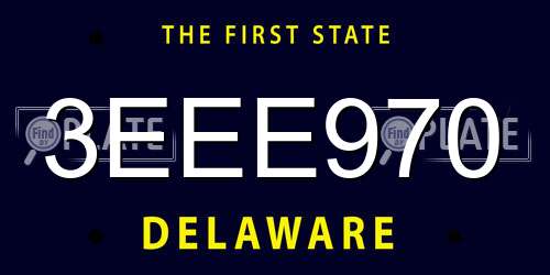 3EEE970 Delaware License Plate