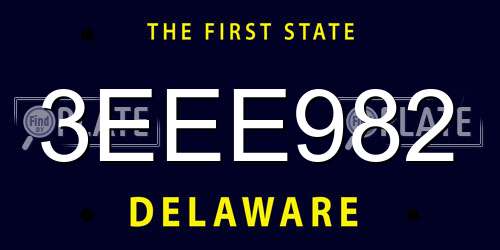 3EEE982 Delaware License Plate