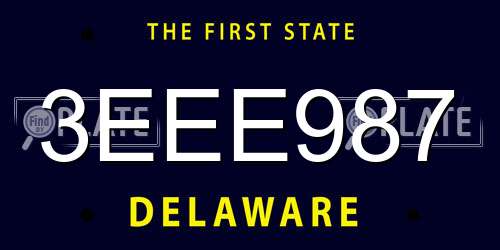 3EEE987 Delaware License Plate