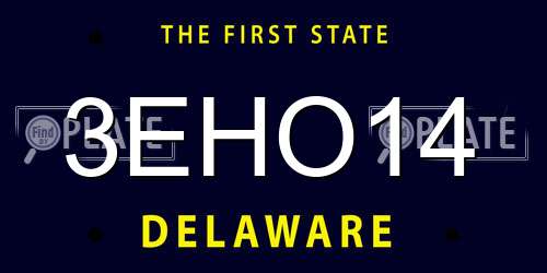 3EHO14 Delaware License Plate