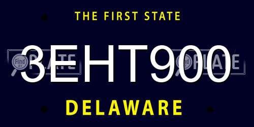 3EHT900 Delaware License Plate