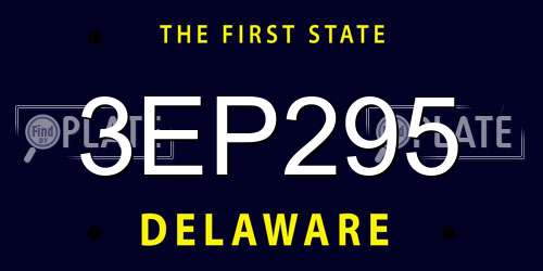 3EP295 Delaware License Plate