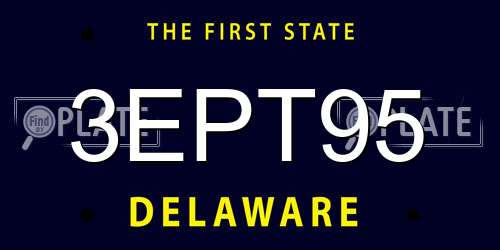 3EPT95 Delaware License Plate