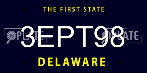 3EPT98 Delaware License Plate