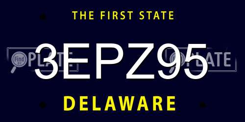 3EPZ95 Delaware License Plate