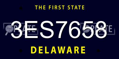 3ES7658 Delaware License Plate