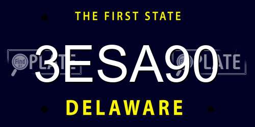 3ESA90 Delaware License Plate
