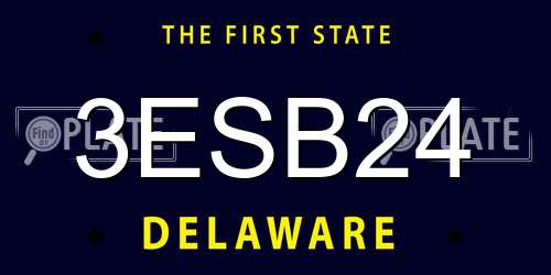 3ESB24 Delaware License Plate