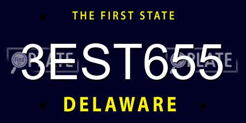 3EST655 Delaware License Plate
