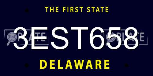 3EST658 Delaware License Plate