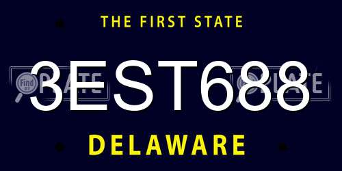 3EST688 Delaware License Plate