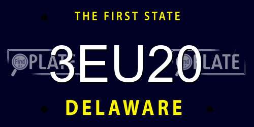 3EU20 Delaware License Plate