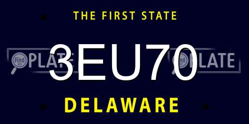 3EU70 Delaware License Plate