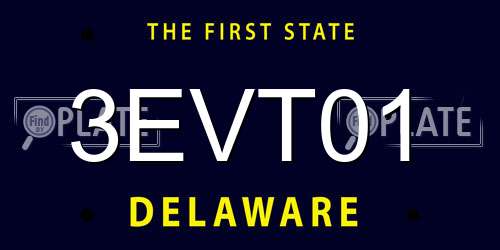 3EVT01 Delaware License Plate
