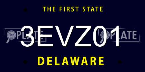 3EVZ01 Delaware License Plate