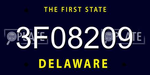3F08209 Delaware License Plate