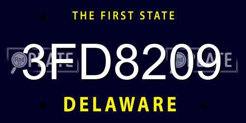 3FD8209 Delaware License Plate