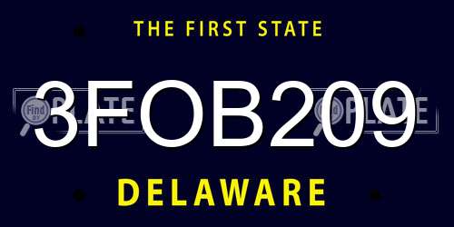 3FOB209 Delaware License Plate