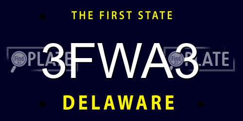 3FWA3 Delaware License Plate