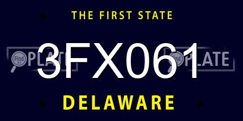 3FX061 Delaware License Plate