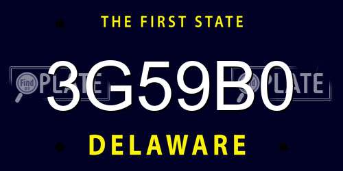 3G59B0 Delaware License Plate