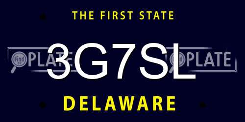 3G7SL Delaware License Plate