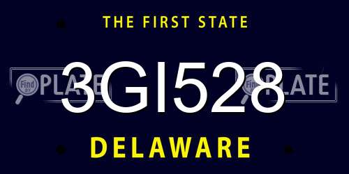 3GI528 Delaware License Plate