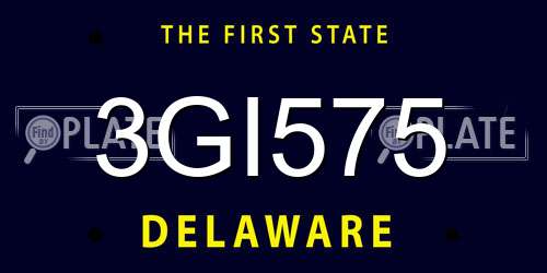3GI575 Delaware License Plate